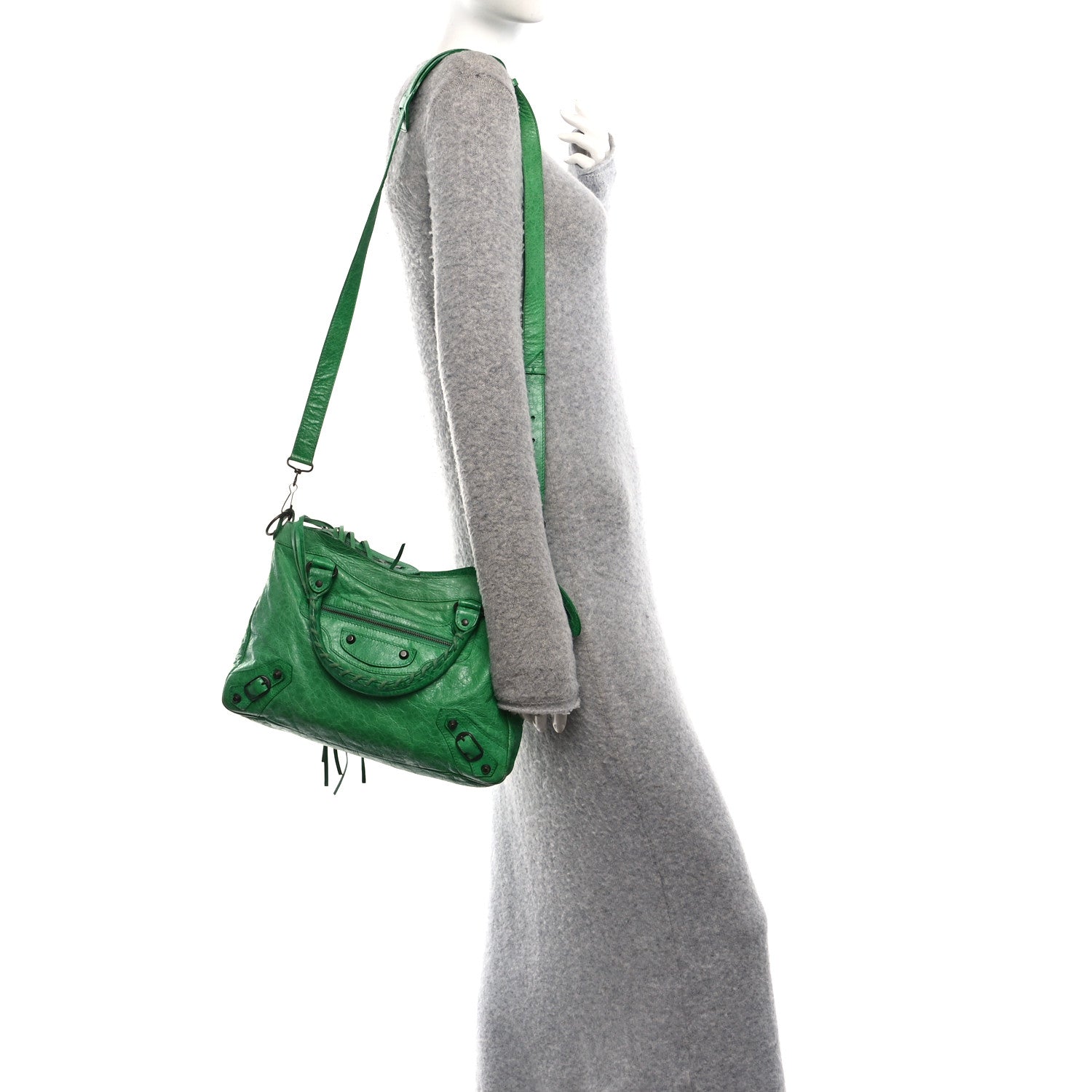 Balenciaga Agneau Classic Hardware Town Vert Poker 2 of 11