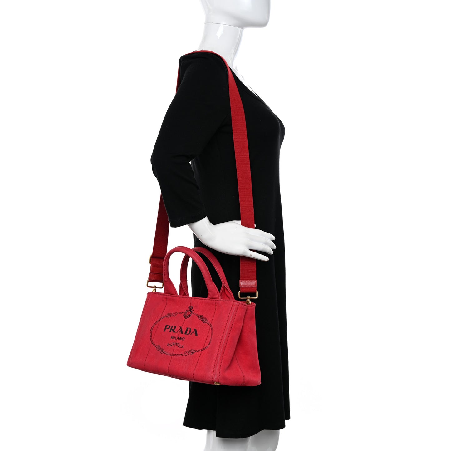 Canapa Small Logo Tote Rosso