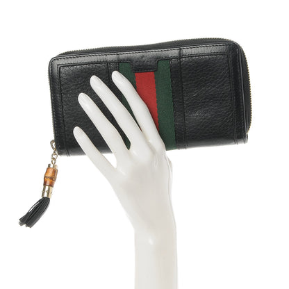 Gucci Calfskin Web Rania Zip Around Wallet Black 2 of 7
