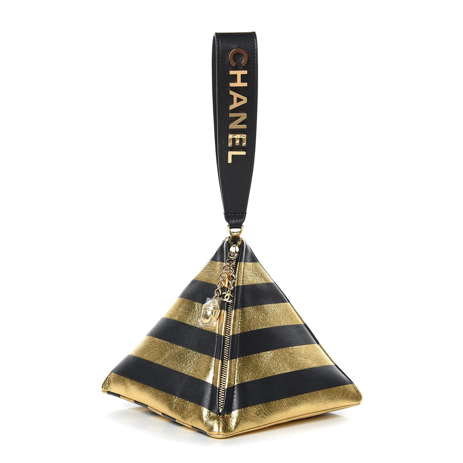 Chanel Metallic Lambskin CC Kheops Pyramid Bag Gold Black 1 of 7