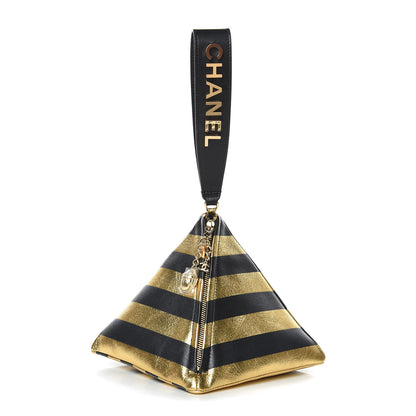 Chanel Metallic Lambskin CC Kheops Pyramid Bag Gold Black 1 of 7