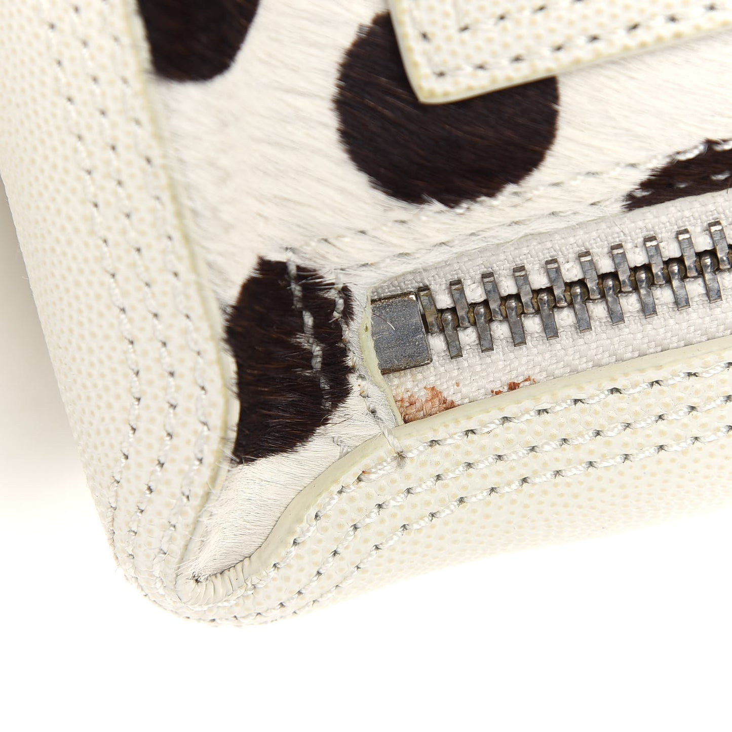 Calf Hair Polka Dot Mini Pashli Satchel White Black