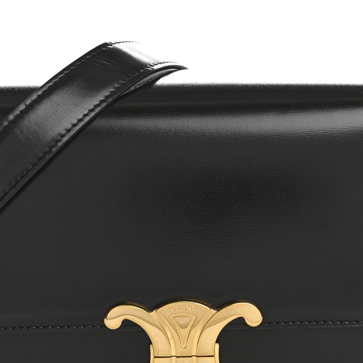 Shiny Calfskin Medium Triomphe Black