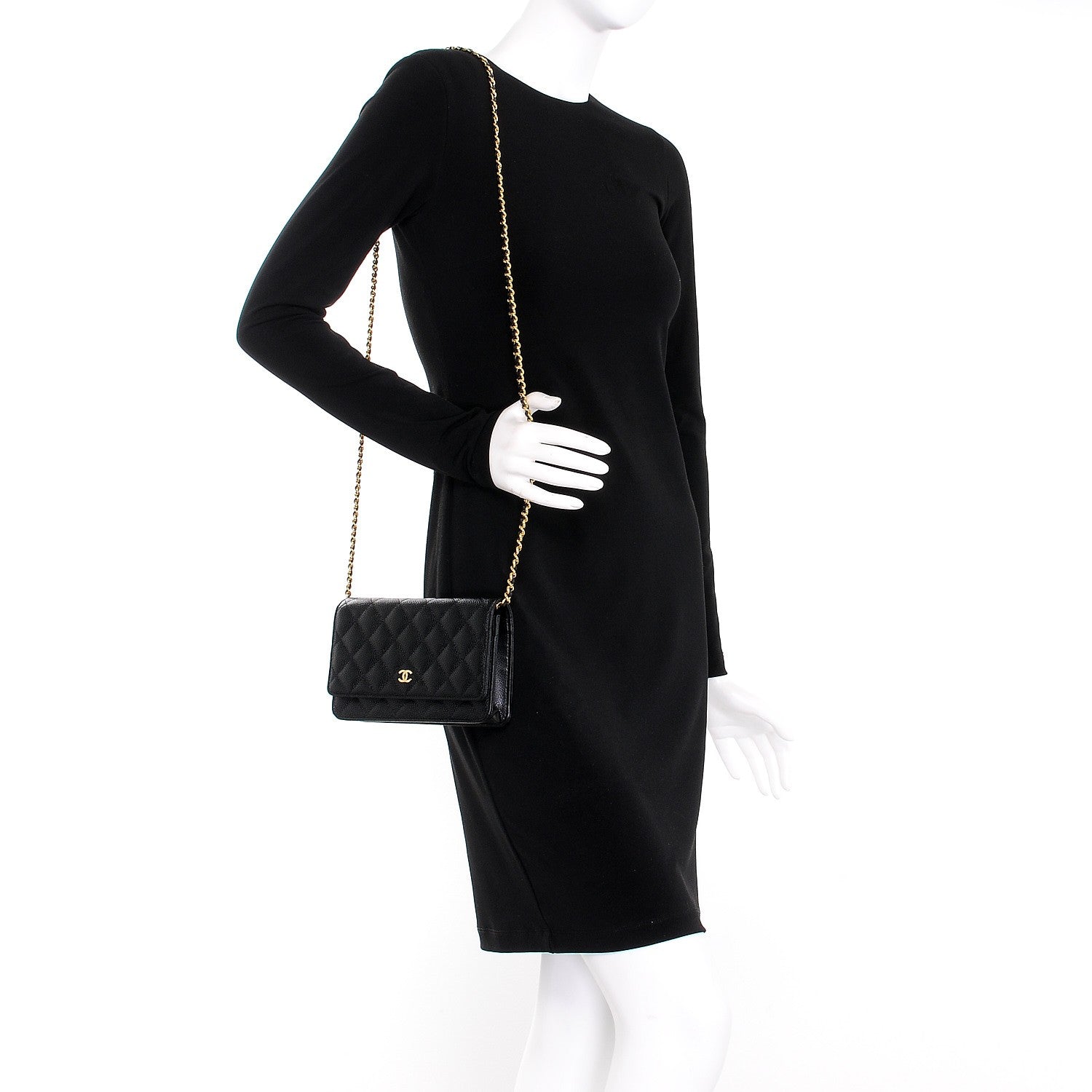 Chanel Caviar Quilted Wallet On Chain WOC Black 2 of 9