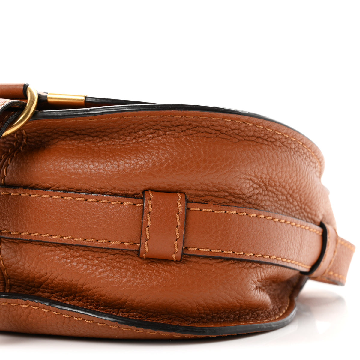 Calfskin Mini Marcie Round Crossbody Bag Tan