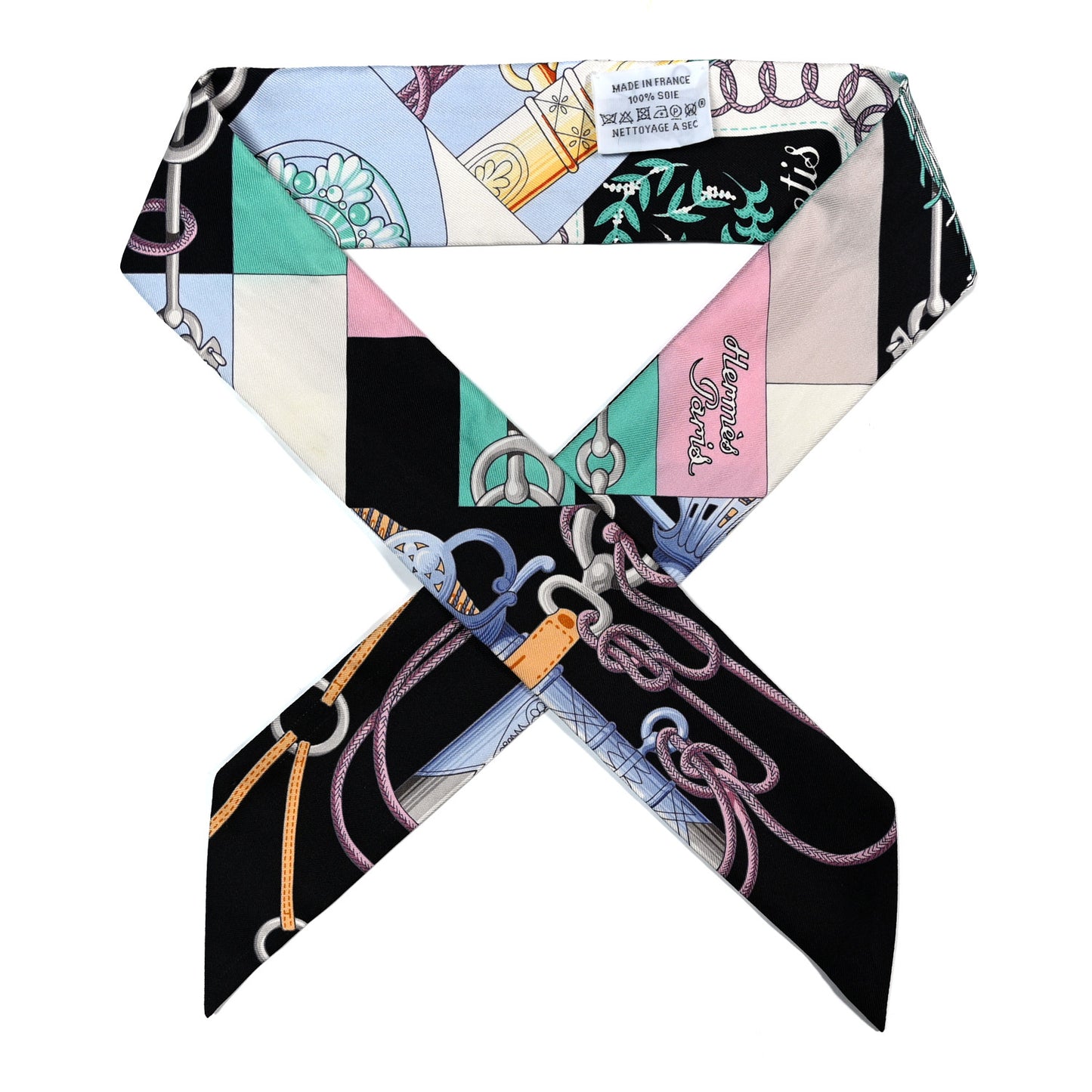 Silk Cliquetis Twilly Black Rose Menthol