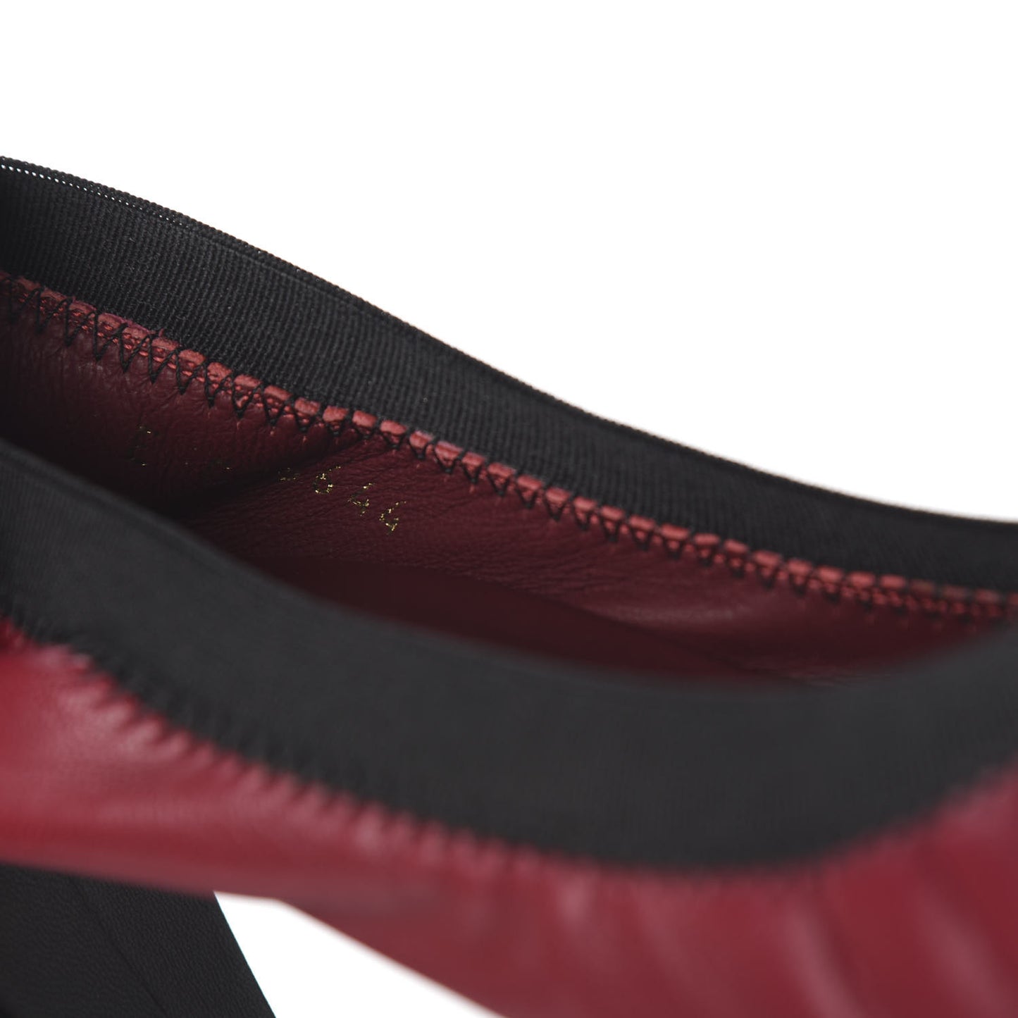 Lambskin CC Elastic Stretch Pumps 38.5 Red Black