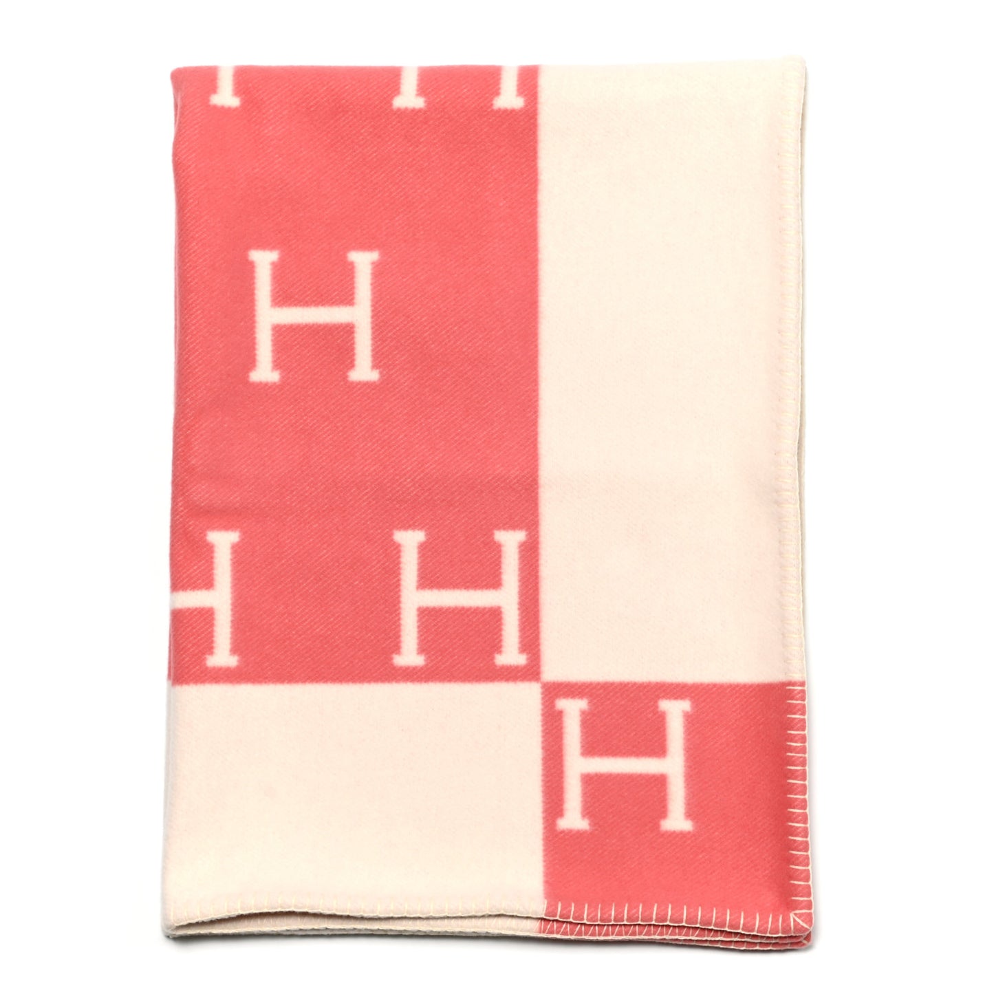 Wool Cashmere Avalon Baby Blanket Rose Airelle White