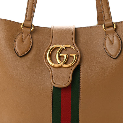 Gucci New Sakai Calfskin Lux Web Small Dahlia Tote Quartz Beige 8 of 10