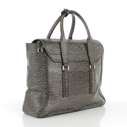 3.1 Phillip Lim 3.1 Textured Calfskin Large Pashli Satchel Black Cream 3 of 8