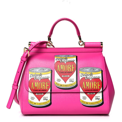 Dolce & Gabbana Dauphine Amore Soup Can Print Medium Miss Sicily Satchel Multicolor 1 of 9