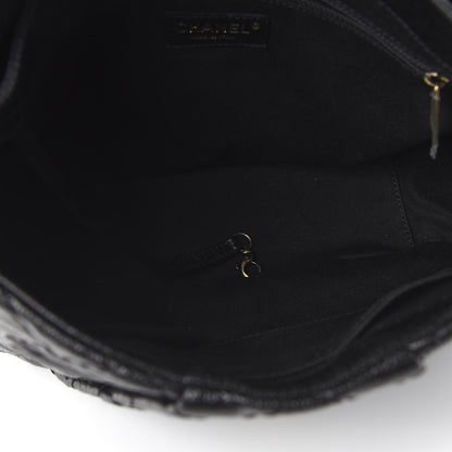 Chanel Crumpled Grained Calfskin Medium Coco Pleats Messenger Flap Black 5 of 11