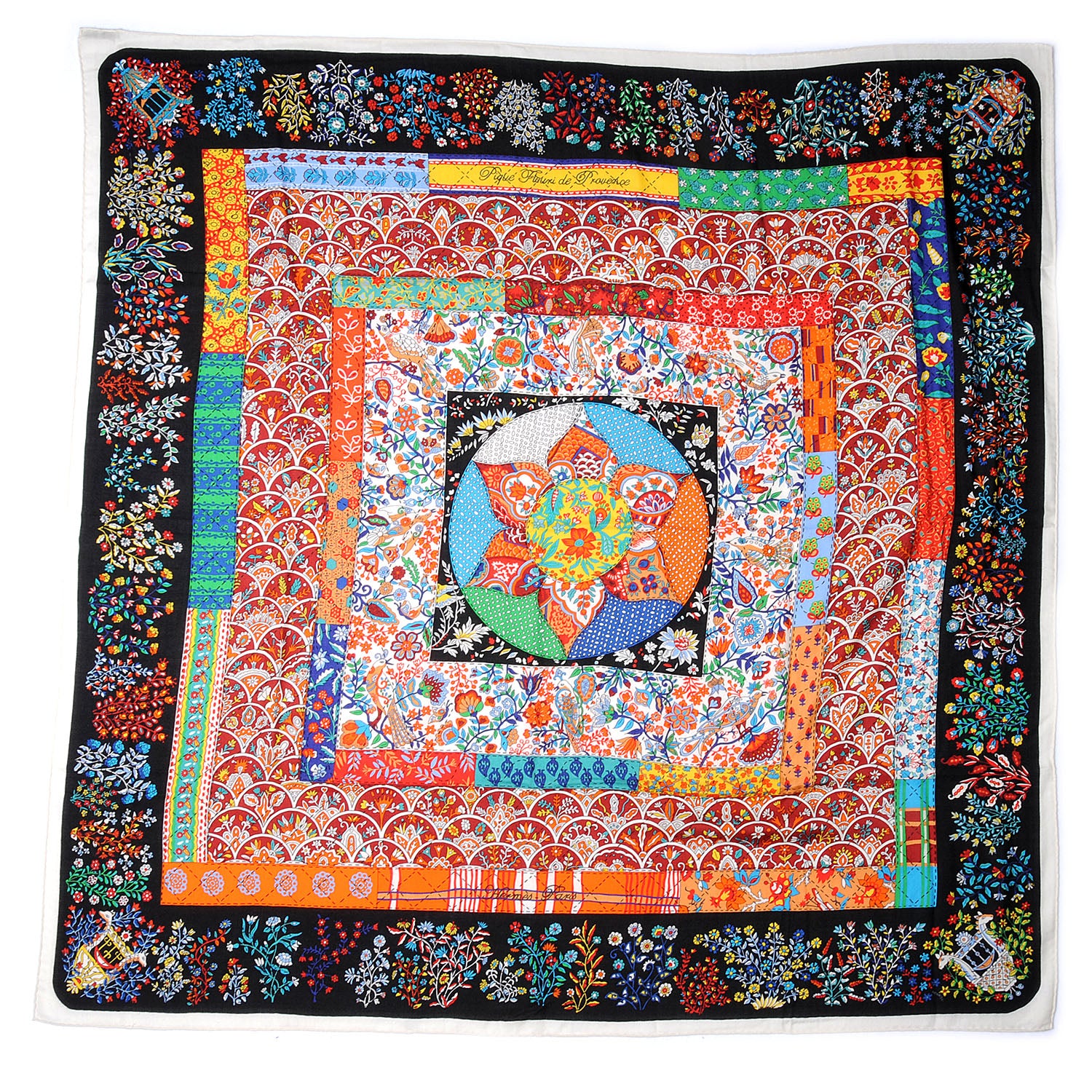 Hermes Cashmere Silk Pique Fleuri de Provence GM 140 Shawl 2 of 5