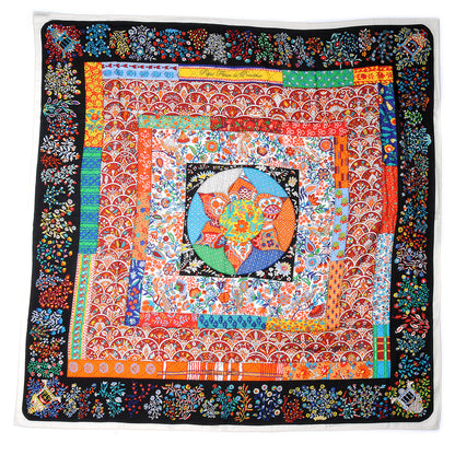 Hermes Cashmere Silk Pique Fleuri de Provence GM 140 Shawl 2 of 5