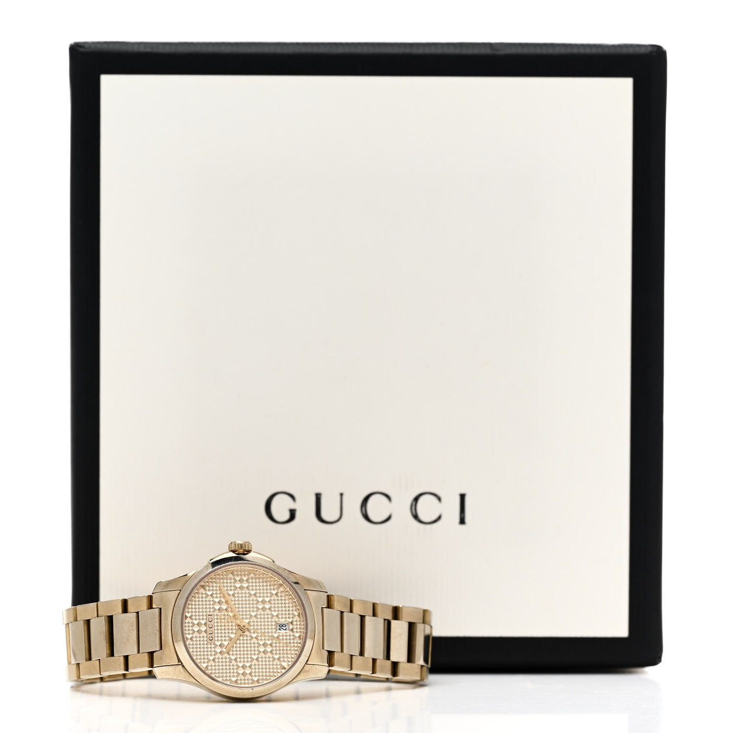 Stainless Steel 27mm G-Timeless Diamante Quartz Watch Gold