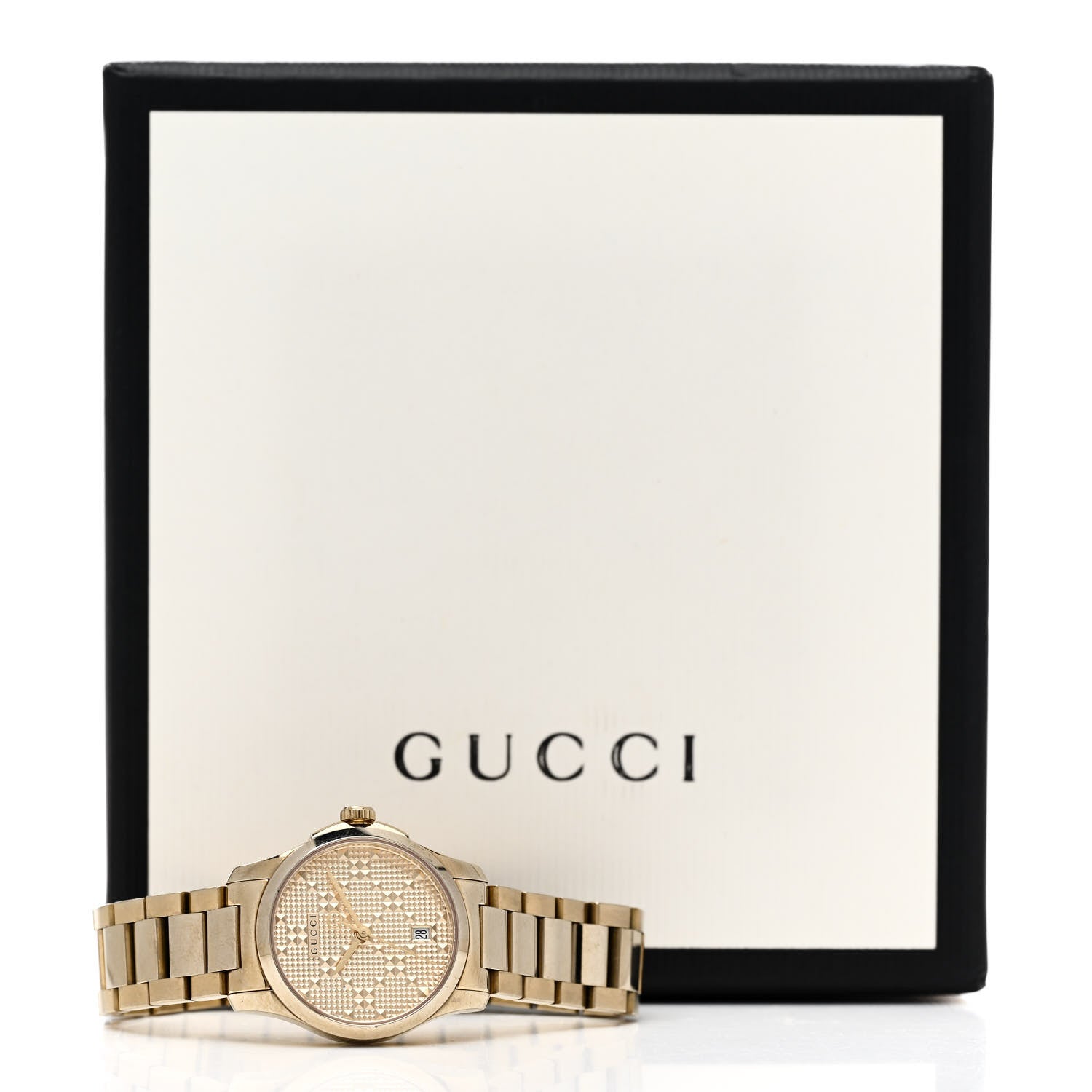 Gucci Stainless Steel 27mm G-Timeless Diamante Quartz Watch Gold 5 of 5