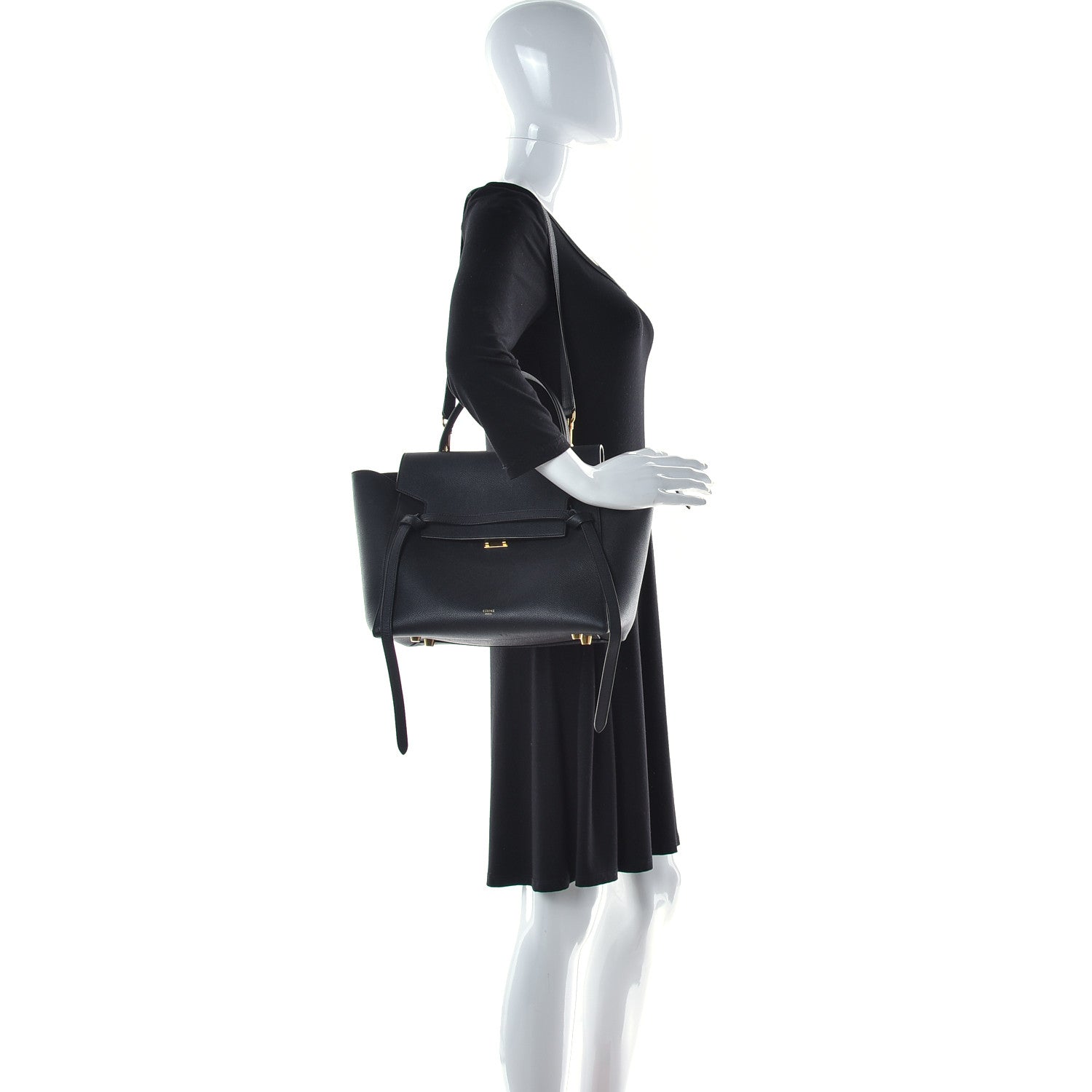 Celine Grained Calfskin Mini Belt Bag Dark Taupe 2 of 12