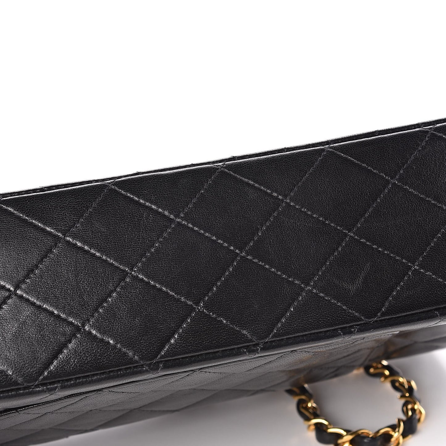 Lambskin Quilted Medium Double Flap Black