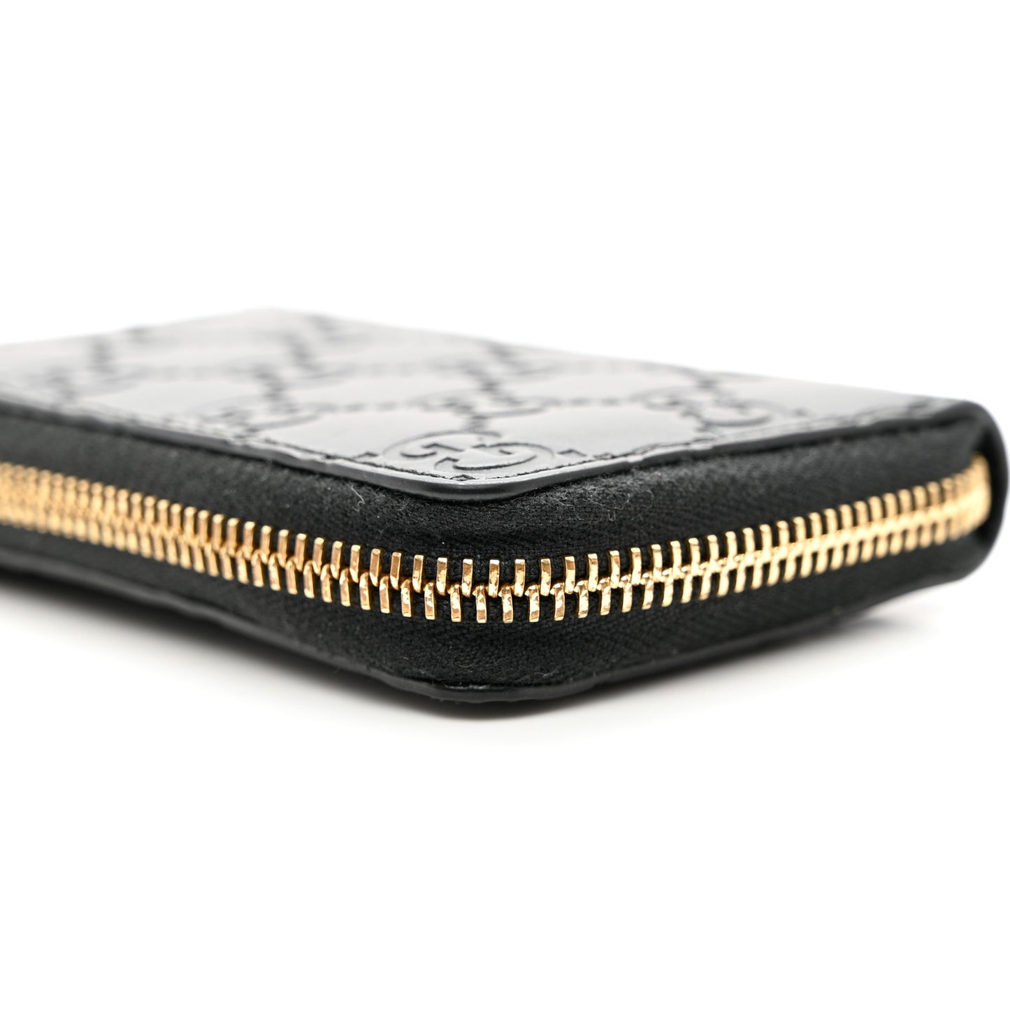 Guccissima Zip Around Card Case Black