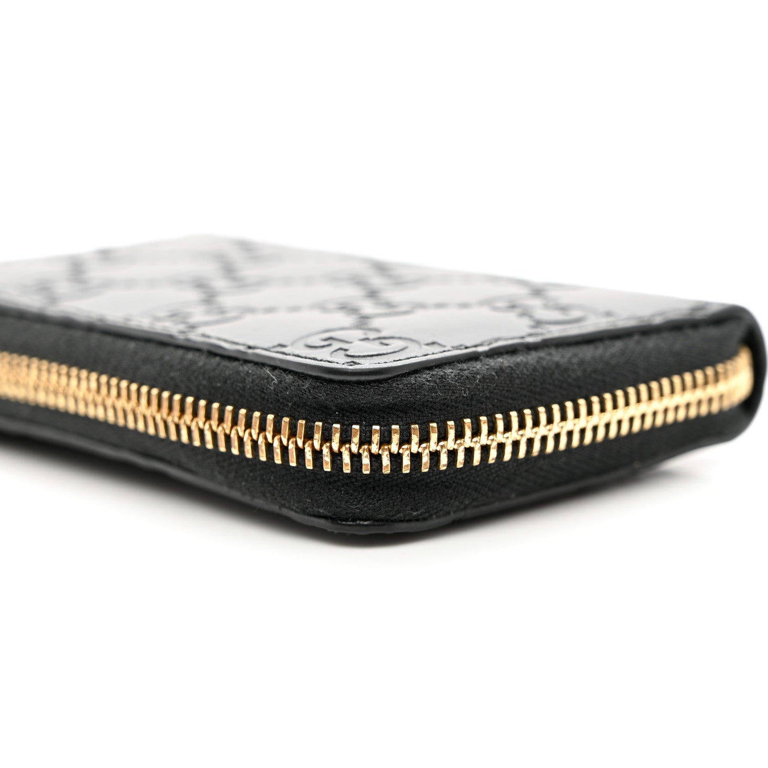 Gucci Guccissima Zip Around Card Case Black 7 of 9