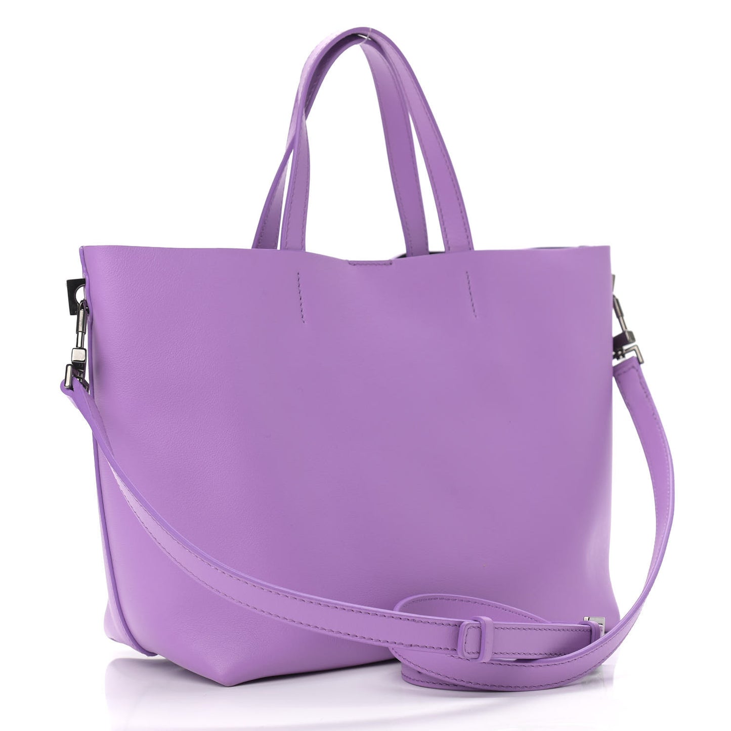 Calfskin Perforated Mini Logo Tote Purple