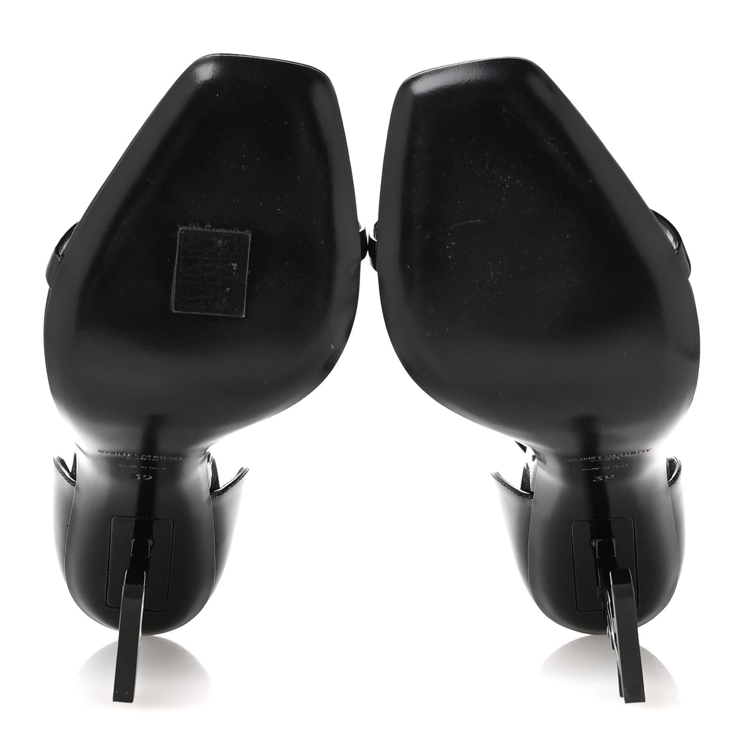 Patent Calfskin Opyum 110 Sandals 39 Black