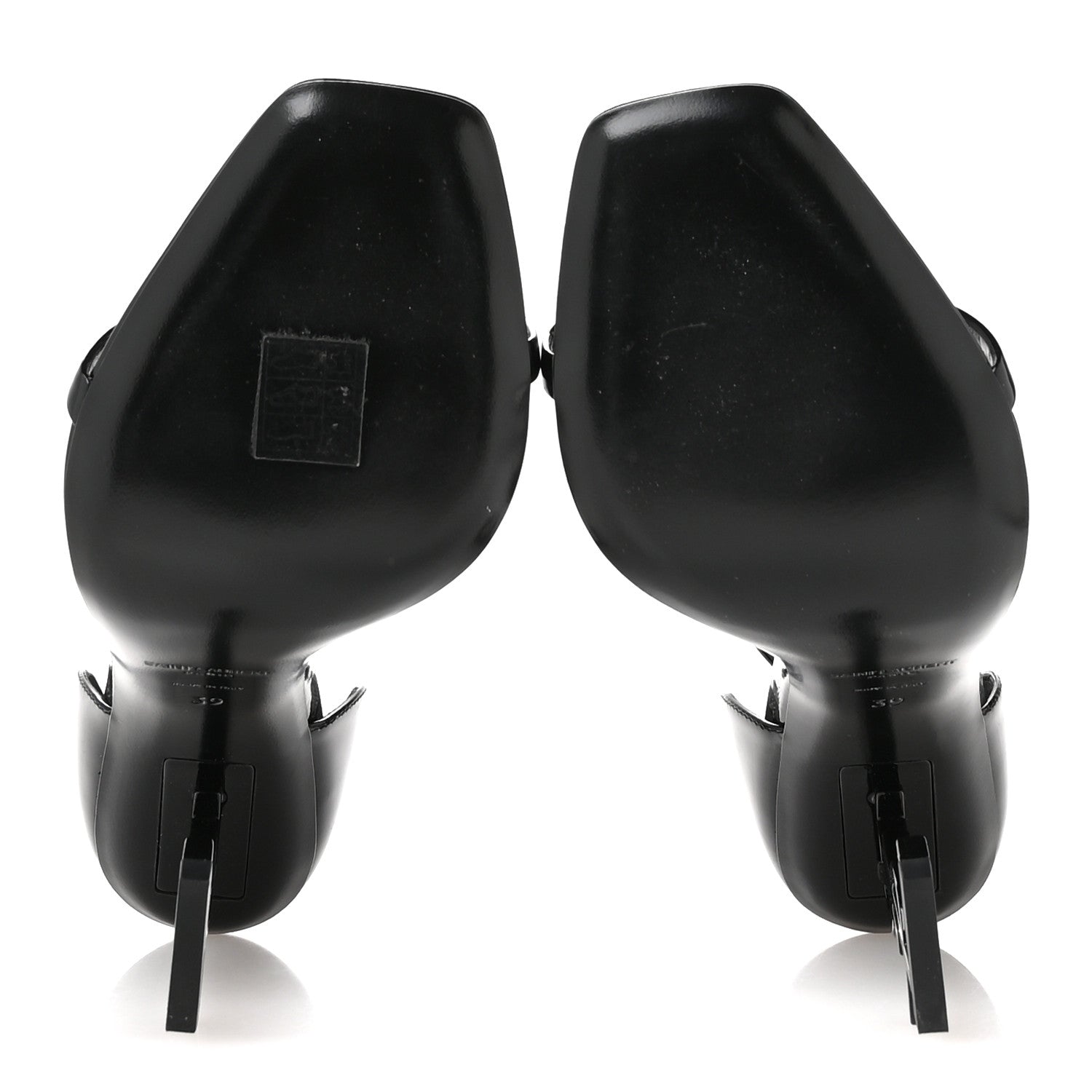 Saint Laurent Patent Calfskin Opyum 110 Sandals 39 Black 6 of 9