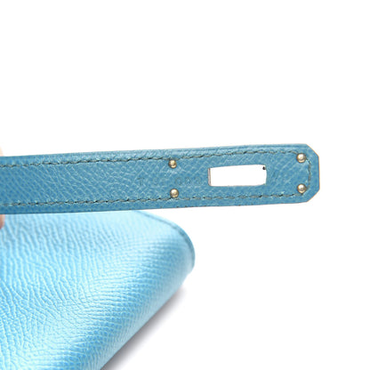 Hermes Epsom Kelly Cut Clutch Pochette Turquoise 6 of 10