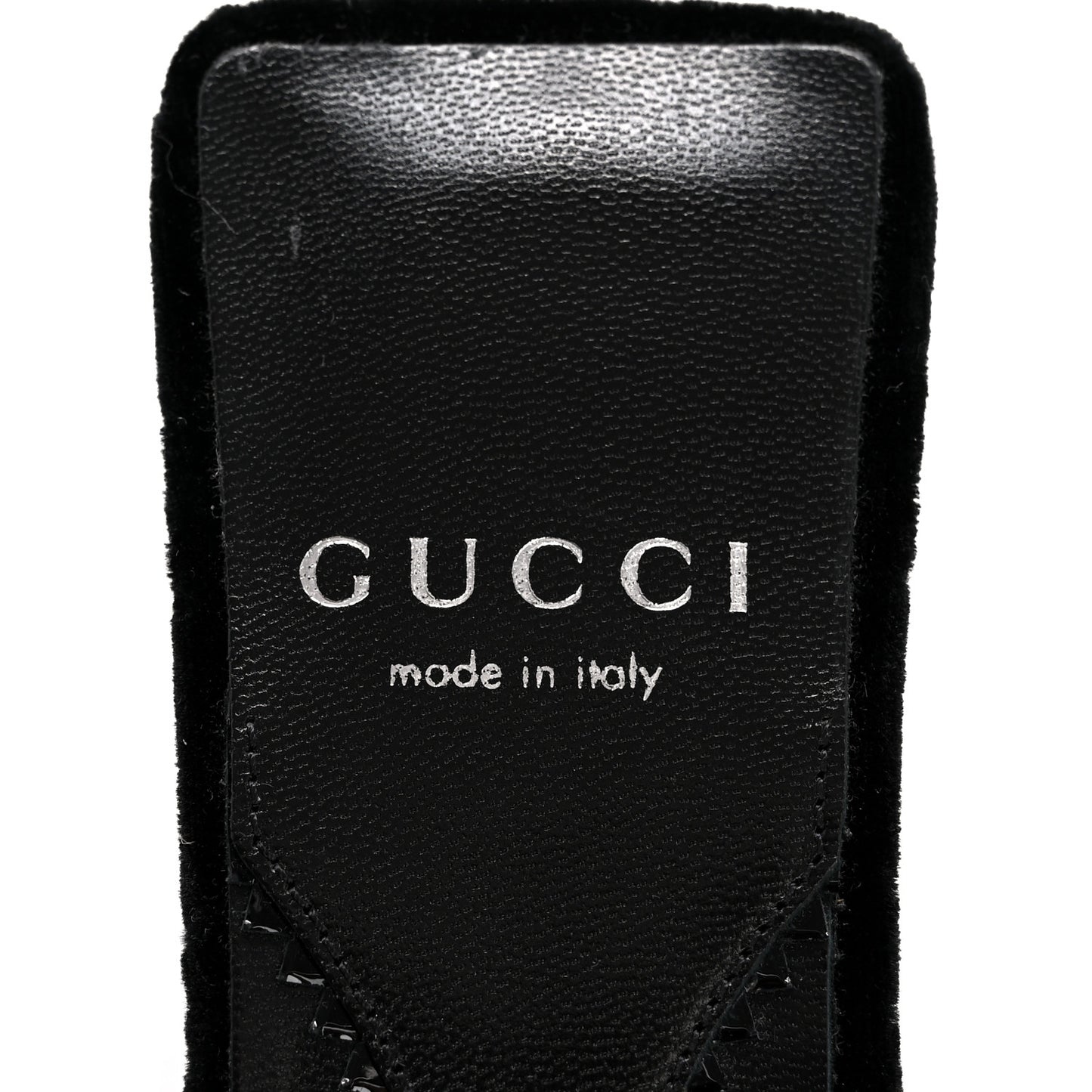 New Velvet Ashmir Regent Calfskin GG Monogram Square Toe Bow 45mm Slide Sandals 35.5 Black