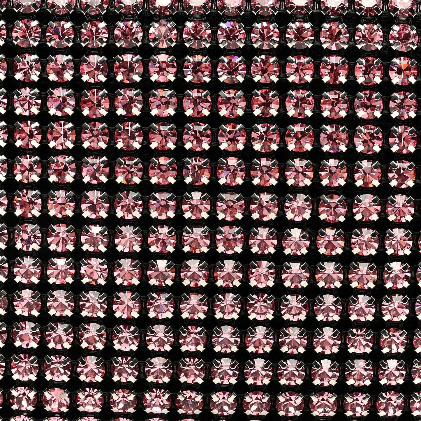 Mesh Crystal Rhinestone Mini Heiress Pouch Pink