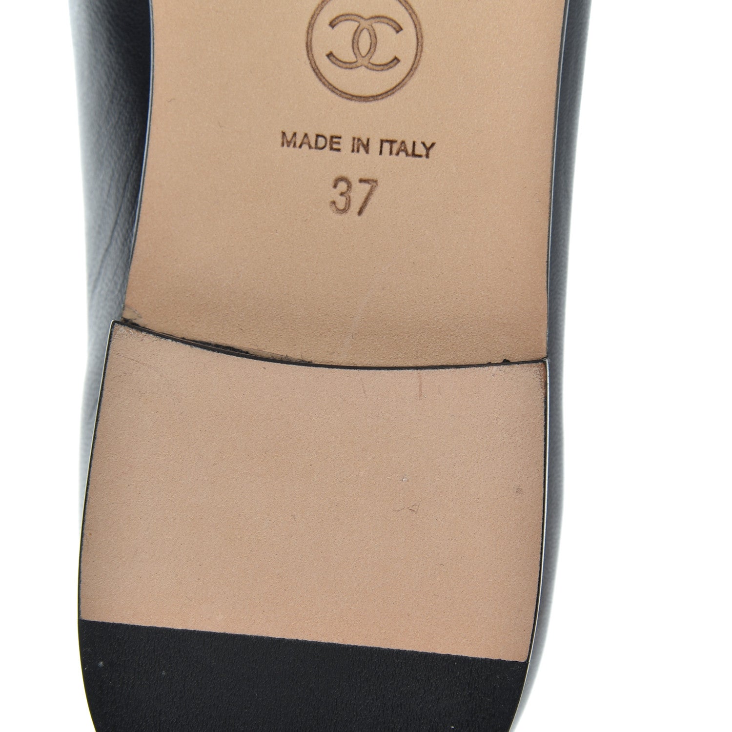 Chanel Lambskin Pearl CC Loafers 37 Black 16 of 17