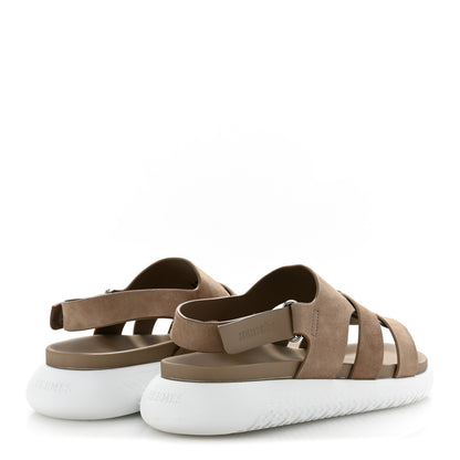 Hermes Suede Mens Doha Sandals 43 Taupe 5 of 10