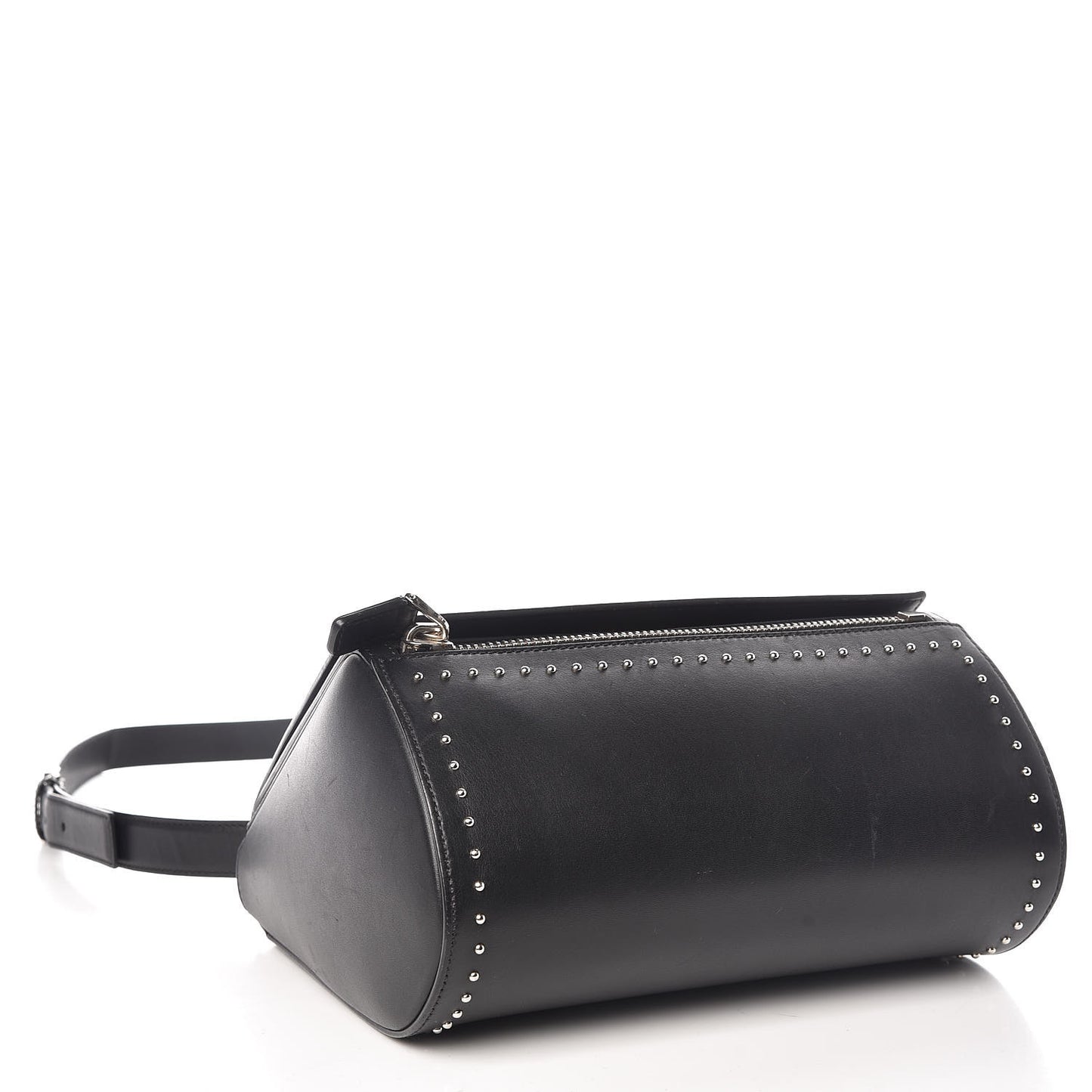 Calfskin Studded Medium Pandora Box Crossbody Bag Black