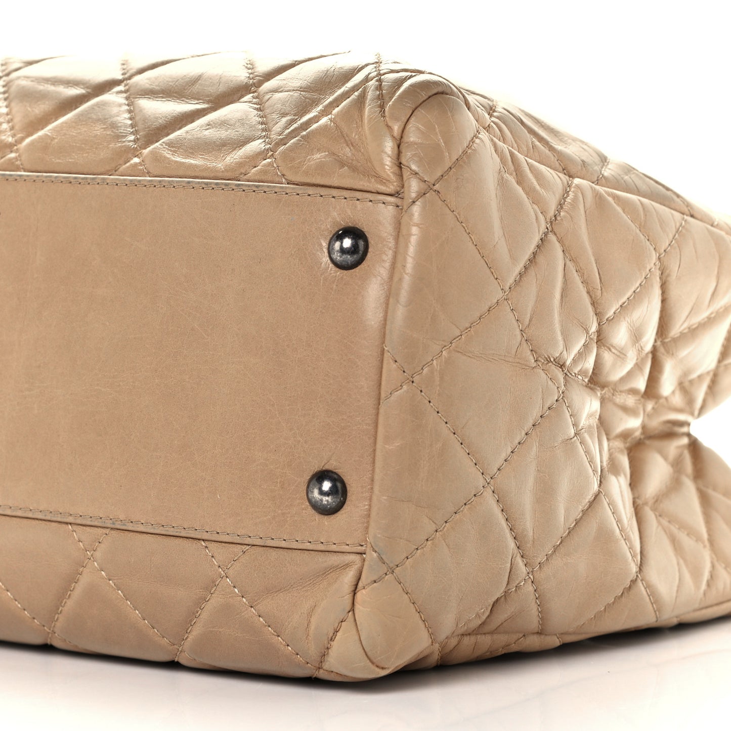 Calfskin Quilted Small Coco Soft Tote Beige
