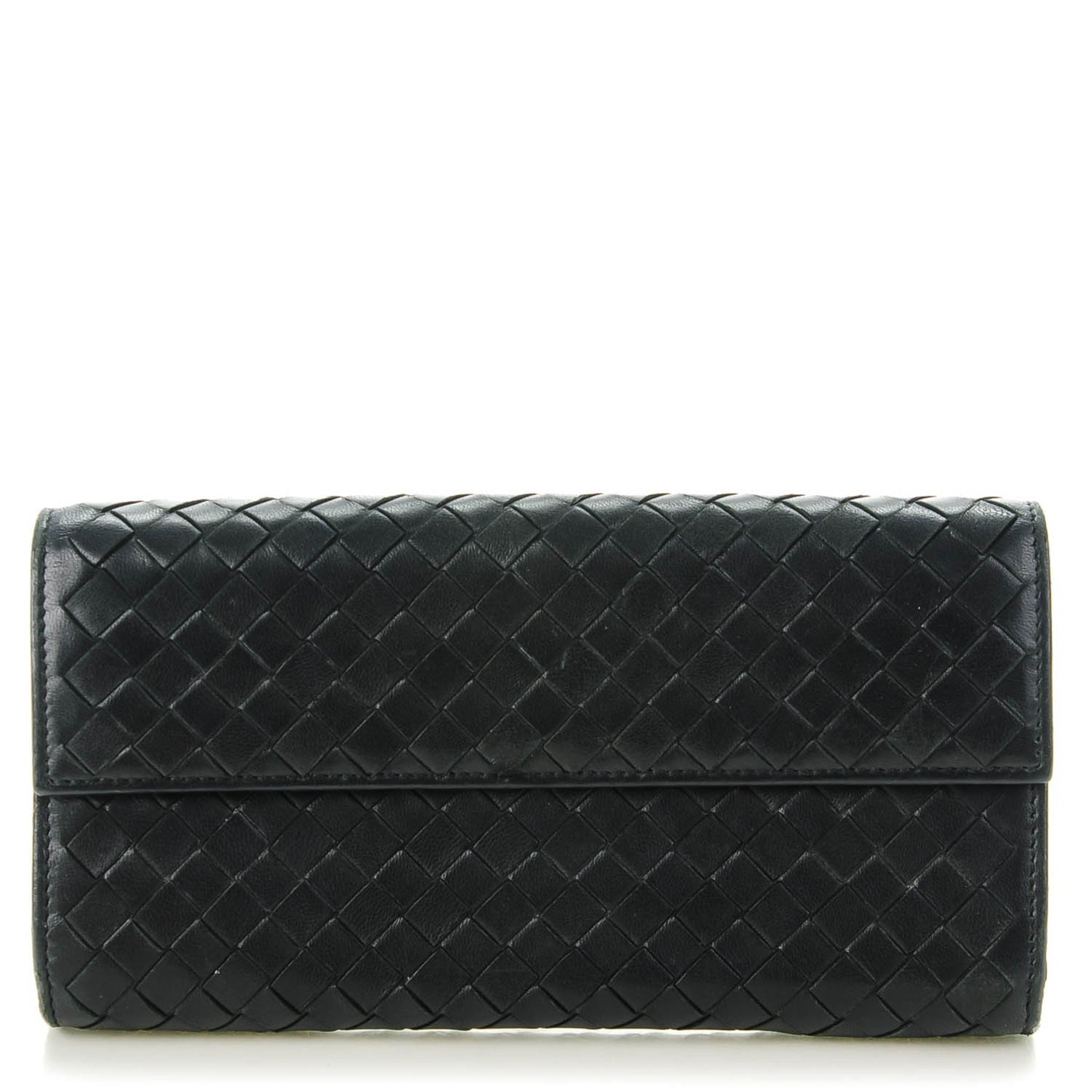 Nappa Intrecciato Continental Flap Wallet Nero Black