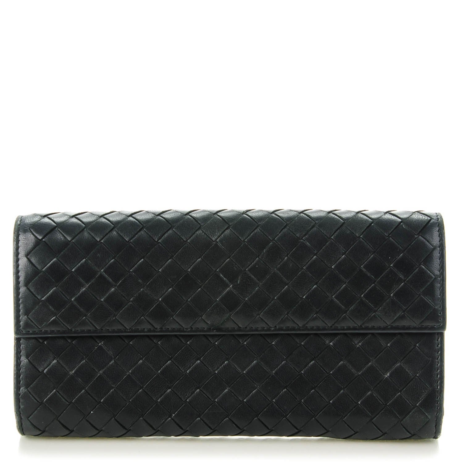 Bottega Veneta Nappa Intrecciato Continental Flap Wallet Nero Black 1 of 8