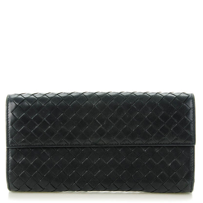 Bottega Veneta Nappa Intrecciato Continental Flap Wallet Nero Black 1 of 8