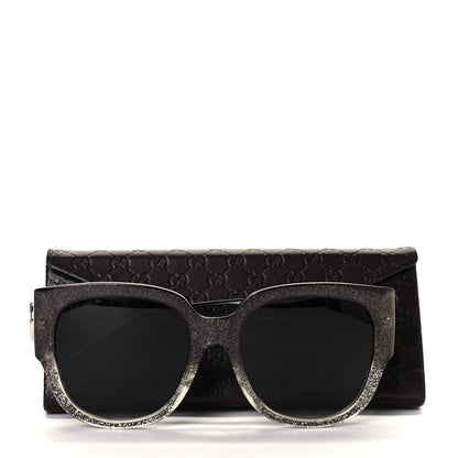 Gucci Acetate Glitter Square Optyl Sunglasses GG3836/F/S Black Silver 7 of 7