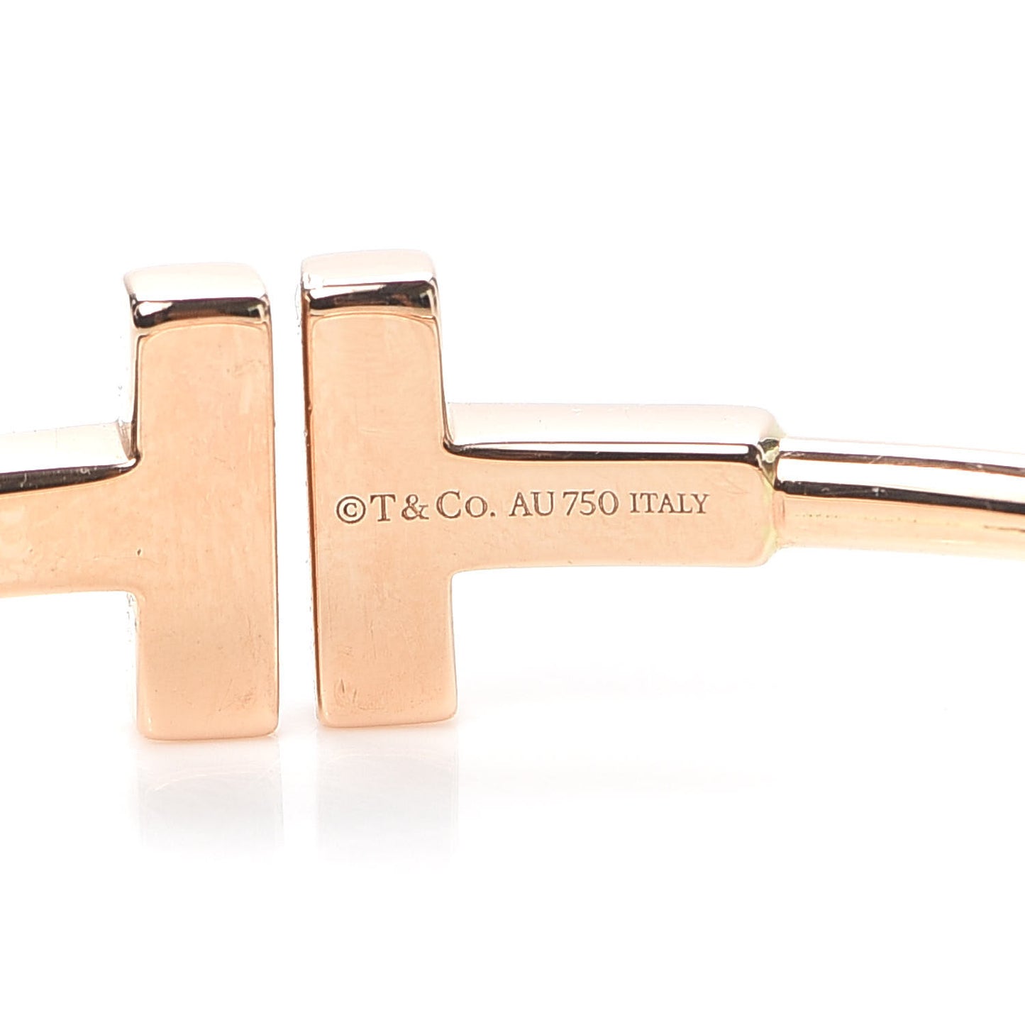18K Rose Gold Diamond T Wire Bracelet