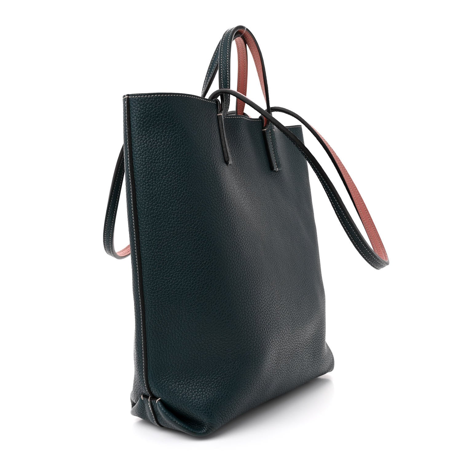 Moynat Taurillon Blush Calfskin Quattro Reversible Tote TPM Blue Pink 4 of 18