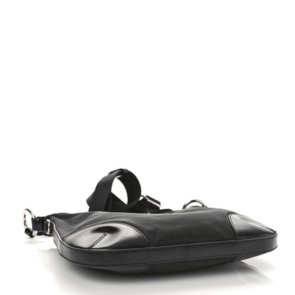 Prada Tessuto Nylon Calfskin Flat Messenger Bag Black 4 of 8