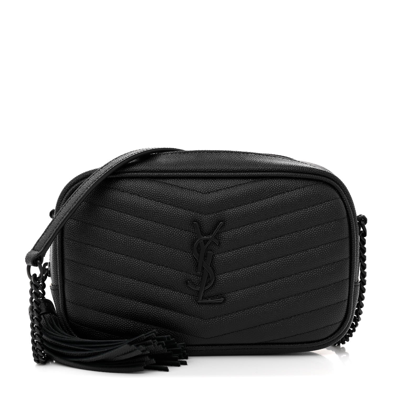 Saint Laurent Grain De Poudre Matelasse Monochrome Monogram Mini Lou Camera Bag Black 1 of 10