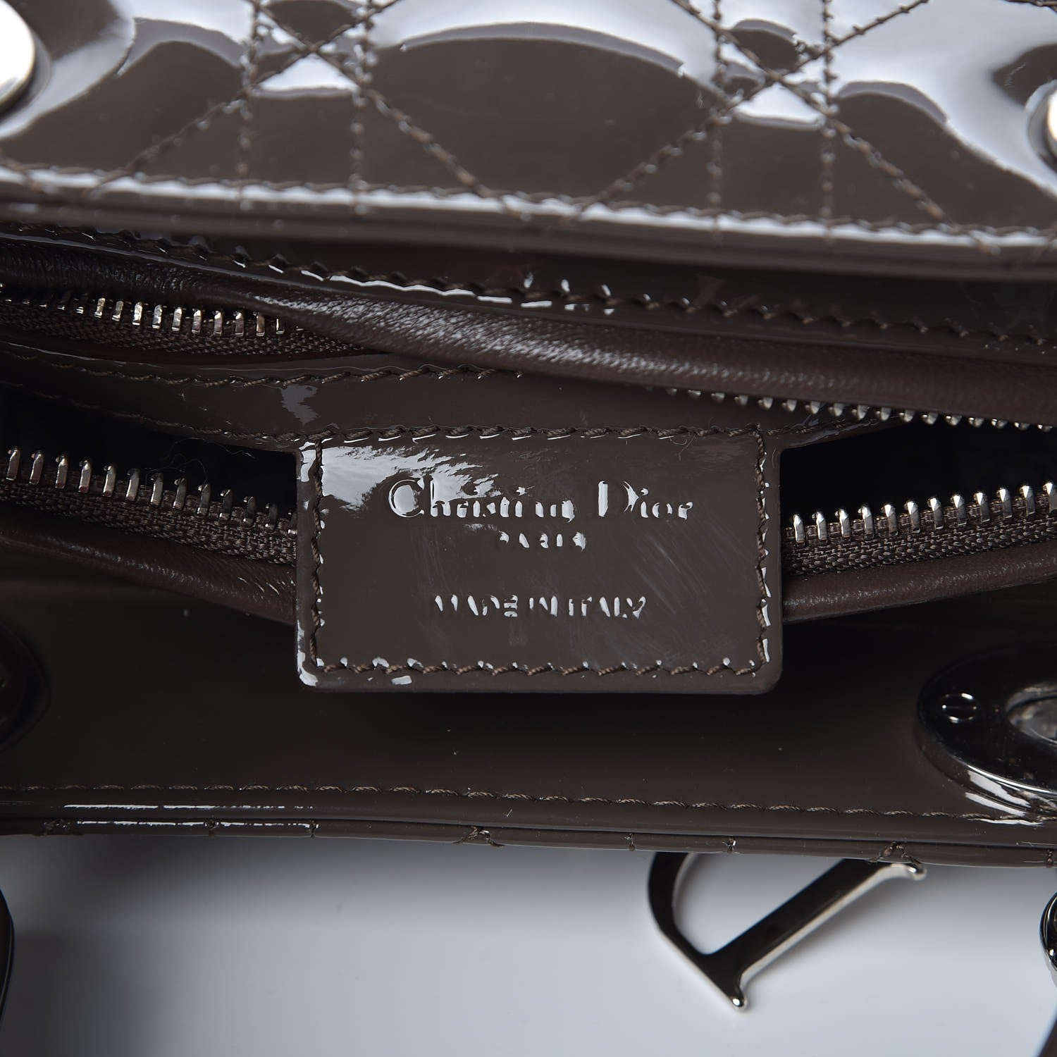 Christian Dior Patent Cannage Medium Lady Dior Dark Brown 7 of 8