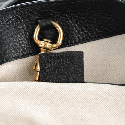 Gucci Pebbled Calfskin Medium Twill Tote Black 7 of 7