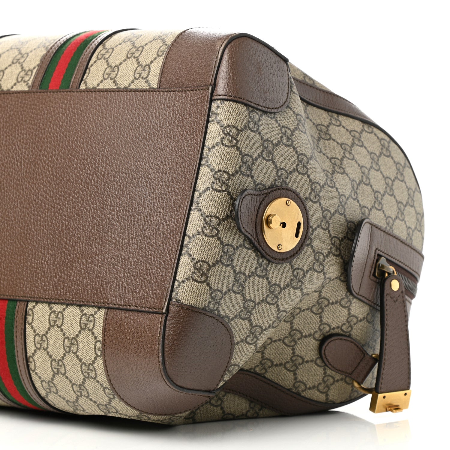 Gucci GG Supreme Monogram Web Medium Duffle Bag Brown 9 of 11