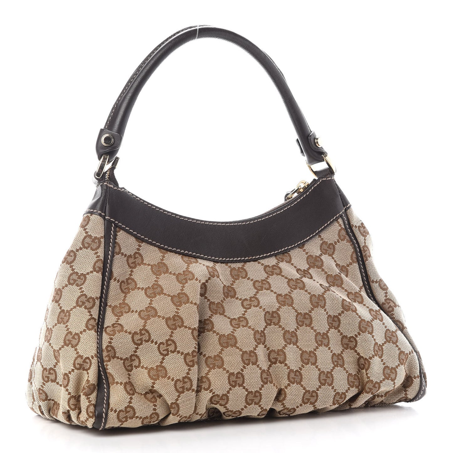 Monogram Medium D Gold Ring Hobo Dark Brown