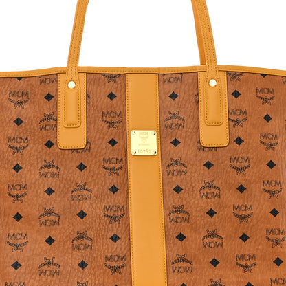 MCM Visetos Medium Liz Reversible Shopper Tote Cognac Yellow 11 of 16