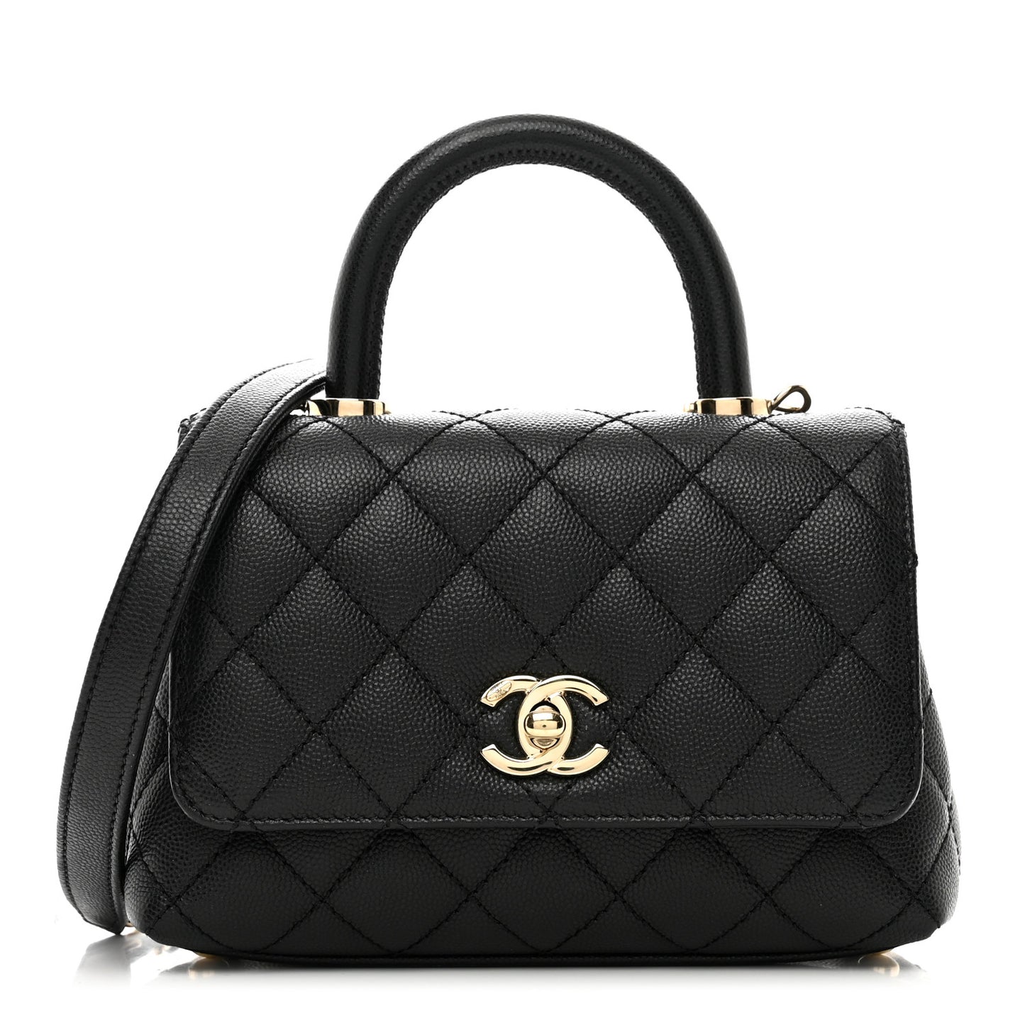 Caviar Quilted Extra Mini Coco Handle Flap Black