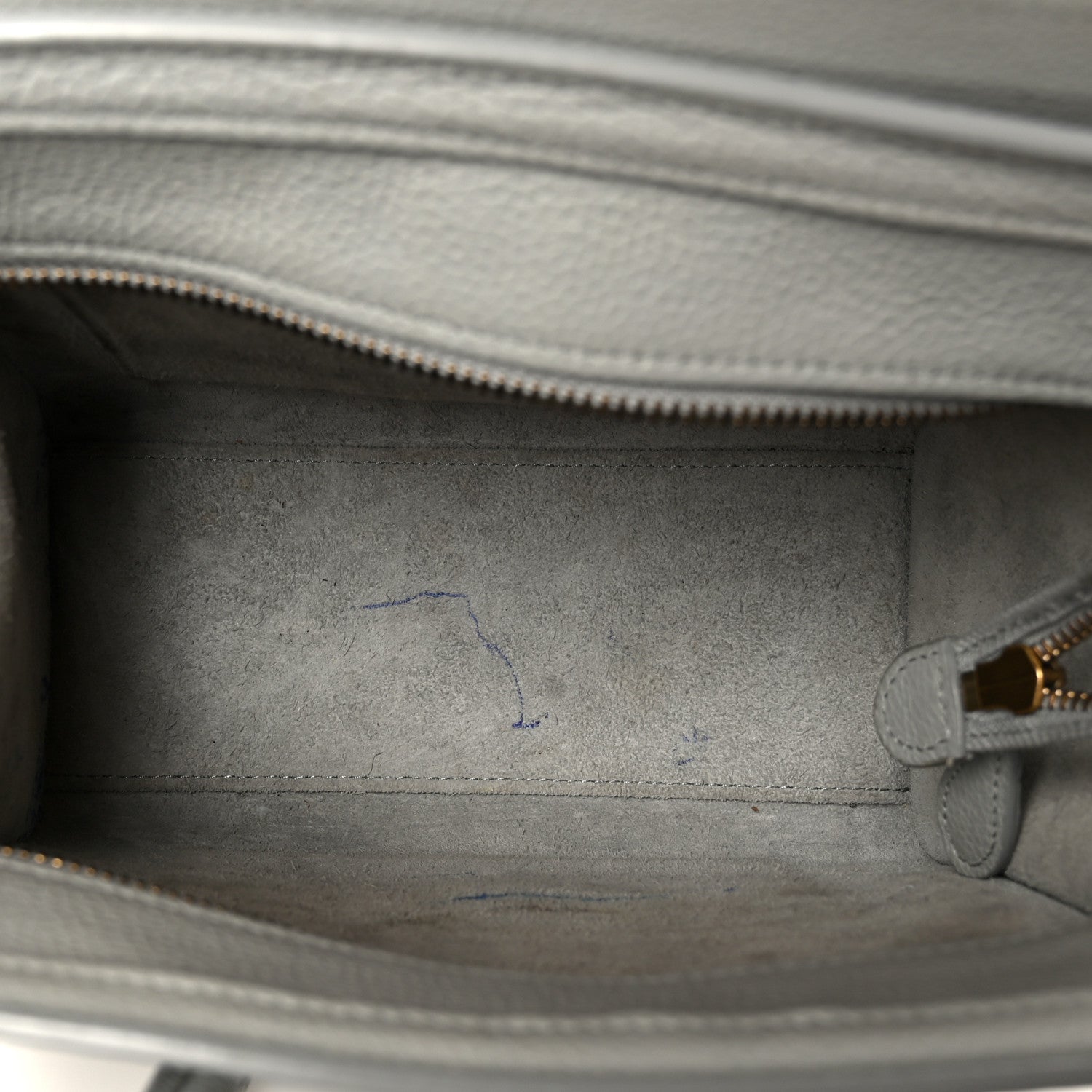 Celine Drummed Calfskin Nano Luggage Pearl Blue 5 of 11