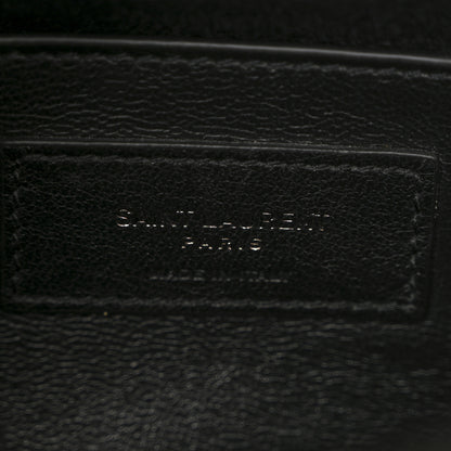 Saint Laurent Sheepskin Matelasse Chevron Monogram Monochrome Large College Satchel Black 6 of 15